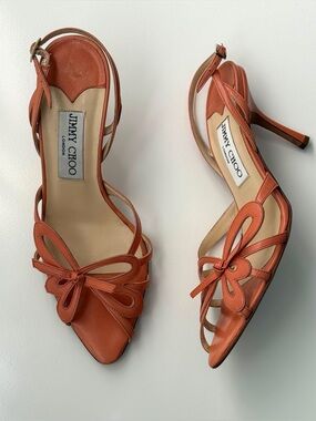 Jimmy Choo London strappy leather heels